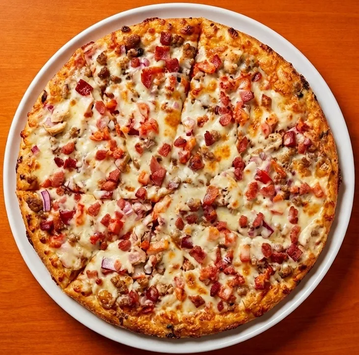 Butter Chicken Pizza at Canadian Unlimited Pizza House in Winnipeg, MB