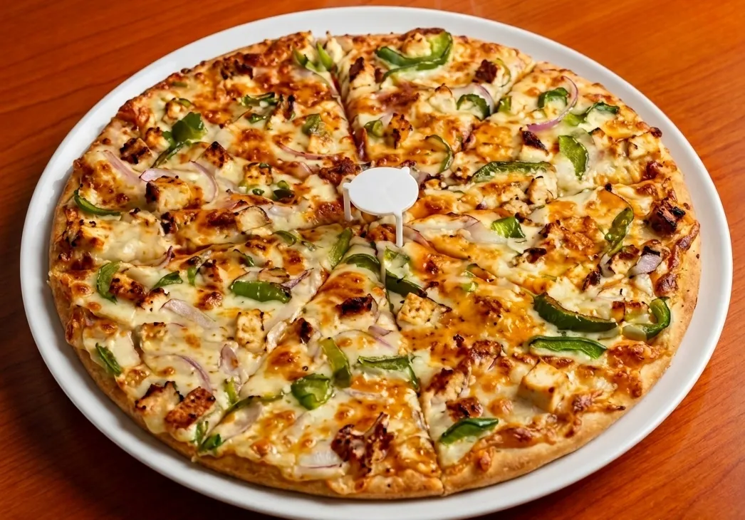 BBQ chicken pizza at Canadian Unlimited Pizza House in Winnipeg, MB